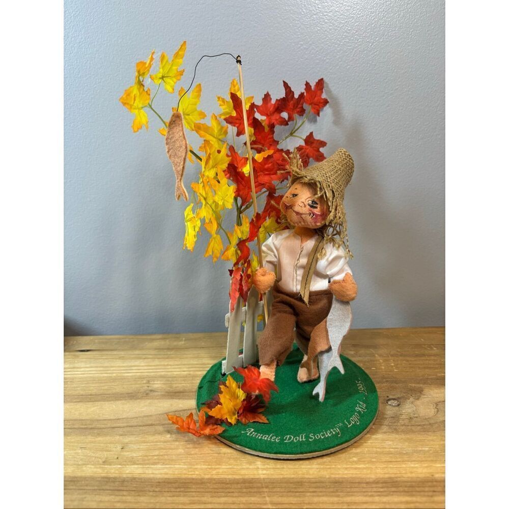 Annalee Doll Society Logo Kid Boy Goin’ Fishin’ 1985